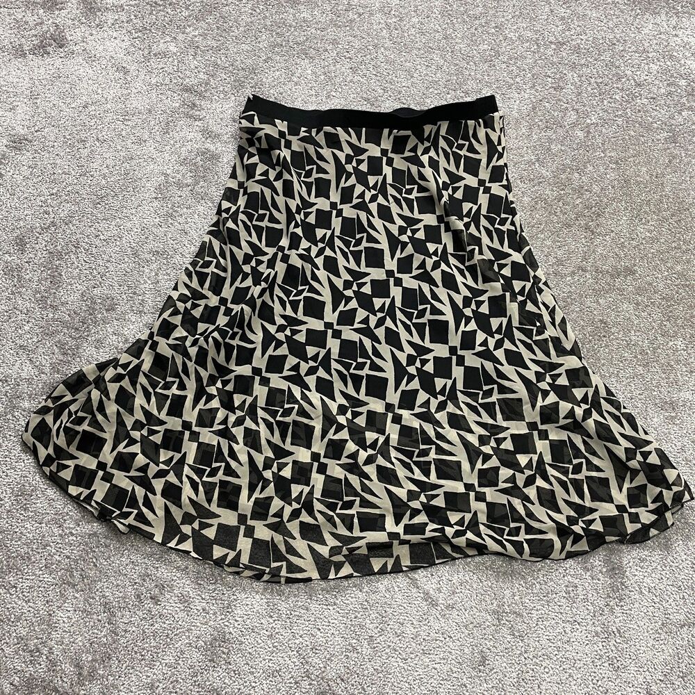 Lapis Skirt womens Plus 2X Gray Black Gemoetric Midi A Line Ladies Made in USA